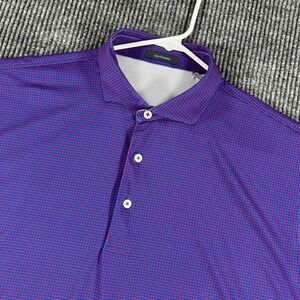Turtleson Polo Shirt Mens Large Purple Geometric Short Sleeve Golf Performance